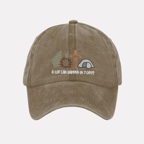 Easter A Lot Can Happen In 7 Days Printed Hat 4