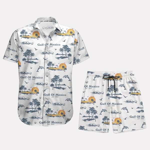 Gulf Of Mexico Hawaiian Shirt And Shorts