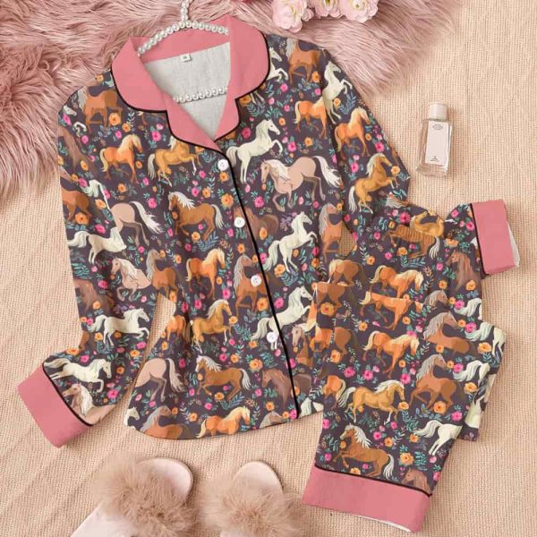 Horse Classic Pajama Set Floral Trot 2