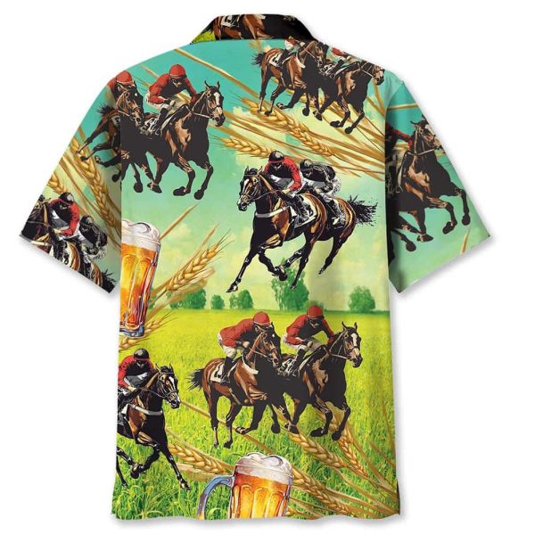 Horse Racing Beer Vintage Hawaiian Shirt 2