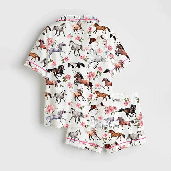 Kentucky Derby 151st Run For The Roses Horse Racing Lover Print Satin Pajama Set 2