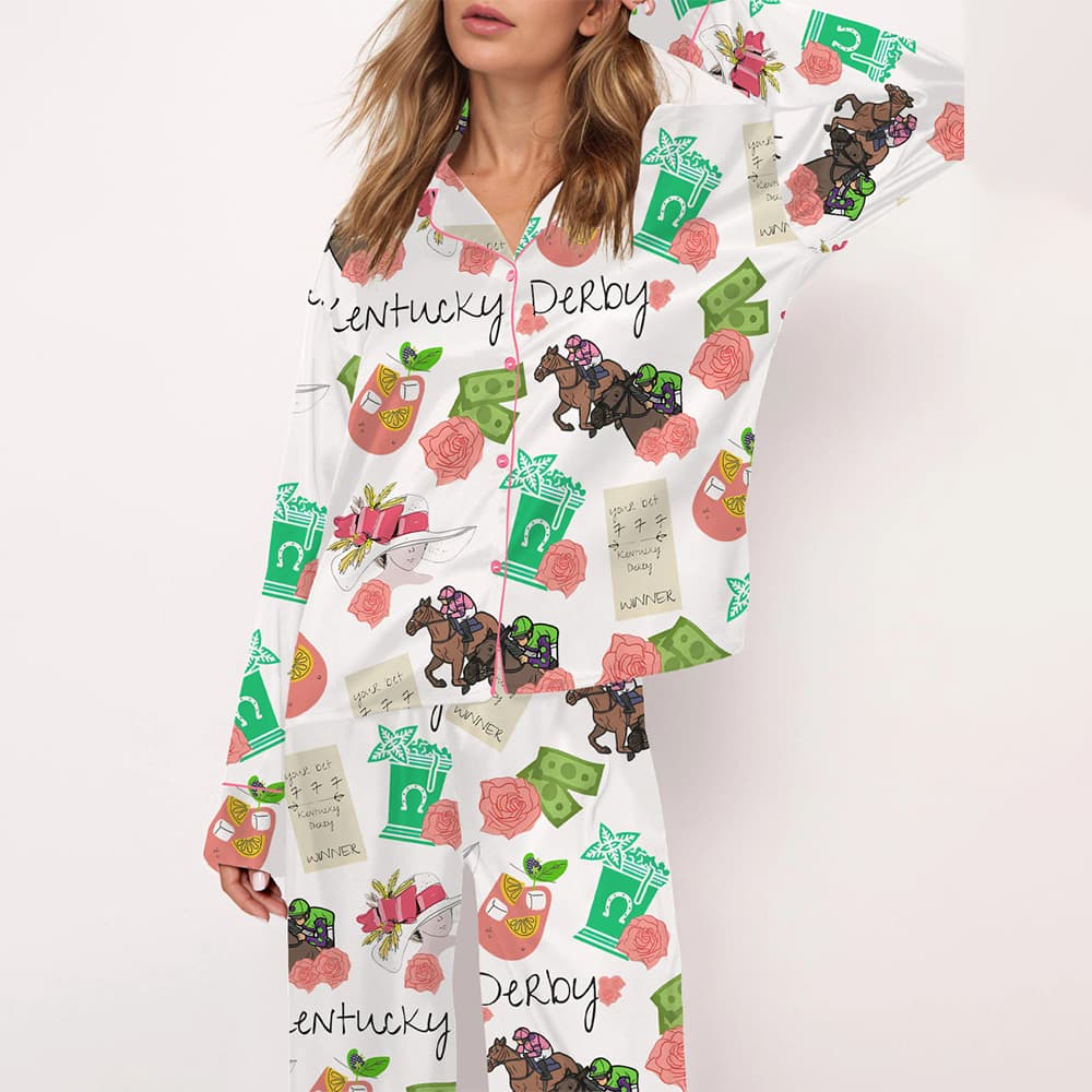 Kentucky Derby Horse Satin Pajama Set Kentucky Derby Horse Satin Pajama Set