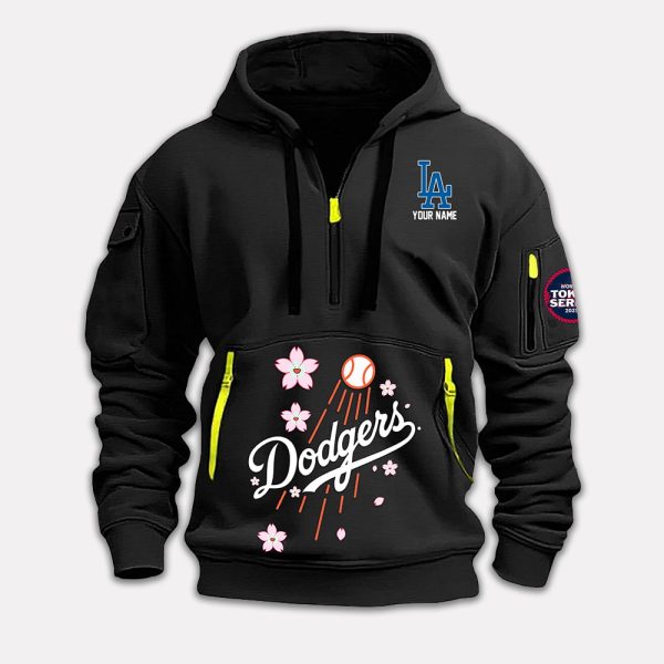 LA Dodgers World Tour Tokyo Series Quarter Zip Hoodie 2025 3