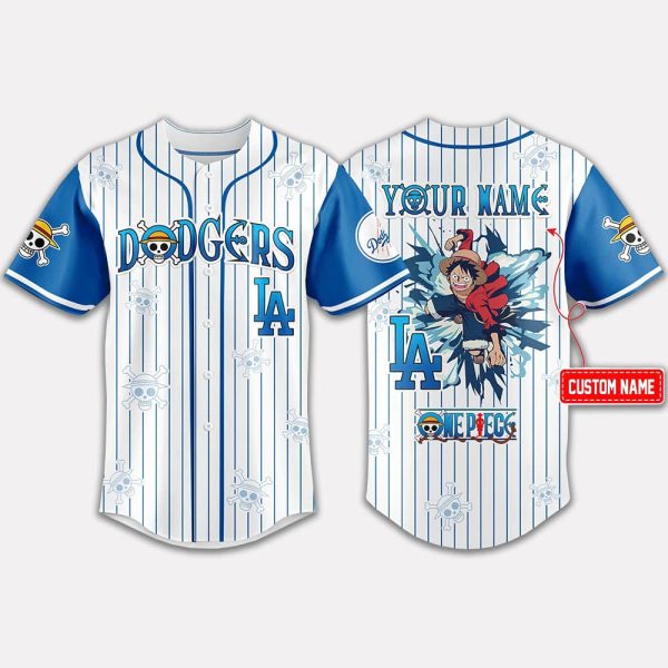 LA Dodgers x One Piece Night Game Custom Name 2025 Jersey