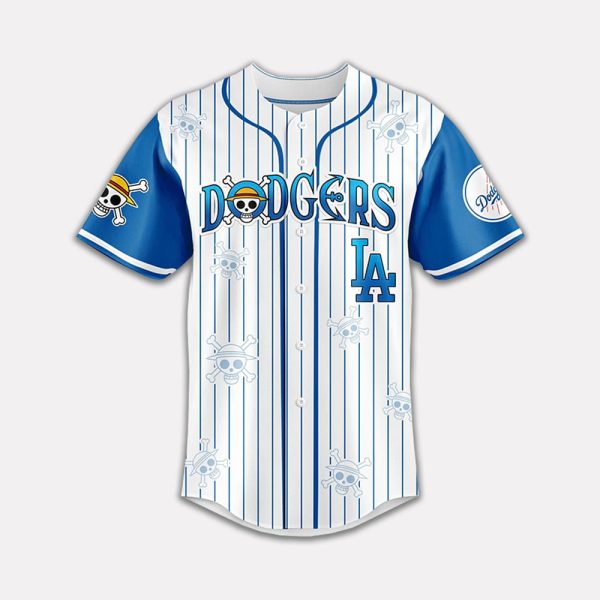 LA Dodgers x One Piece Night Game Custom Name 2025 Jersey 2