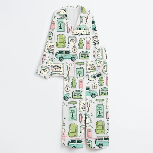 Outdoorsy Camping Supplies Satin Pajama Set 3