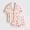 Preppy Bunny Easter Pink Satin Pajama Set