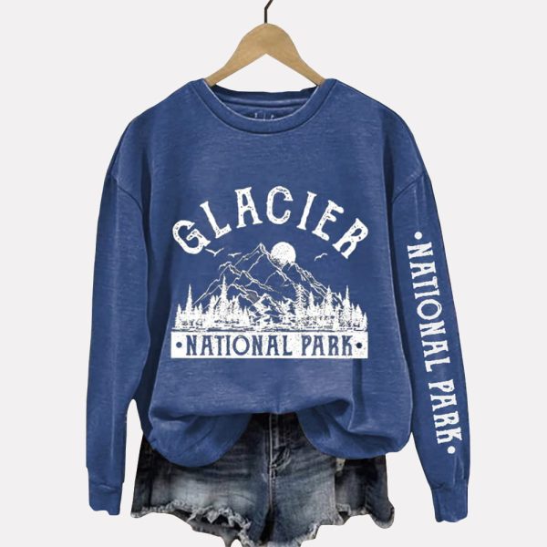 Protect Our National Parks Hot Spots Print Crew Neck Long Sleeve Sweatshirt 2