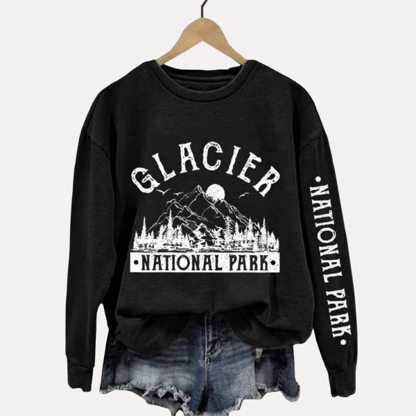 Protect Our National Parks Hot Spots Print Crew Neck Long Sleeve Sweatshirt 4
