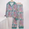 Quilting Lover Pajama Set Traditional Quilt Blocks