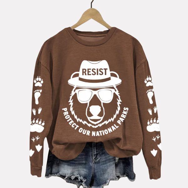 Resist Protect Our National Parks Printed Sweatshirt 3