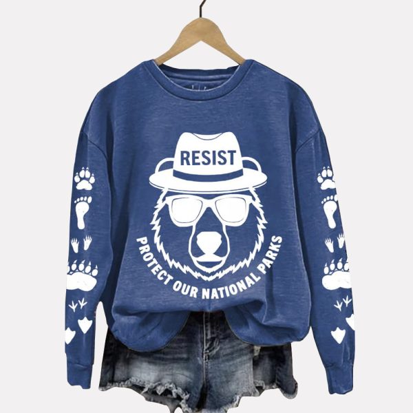 Resist Protect Our National Parks Printed Sweatshirt 4