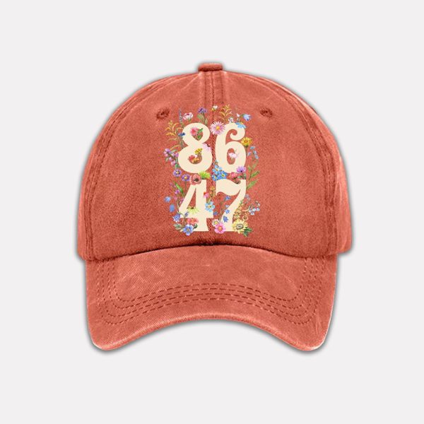 Retro Flowers 86 47 Print Baseball Cap