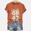 Retro Flowers 86 47 Print T-Shirt