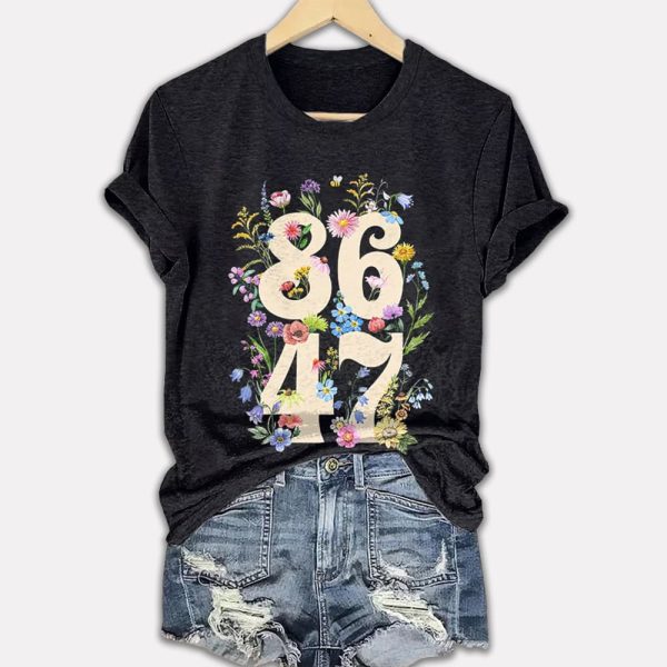Retro Flowers 86 47 Print T Shirt 2