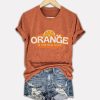 Retro Orange Is The New Idiot Print T-Shirt