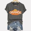 Retro Orange Is The New Idiot Print T Shirt 4