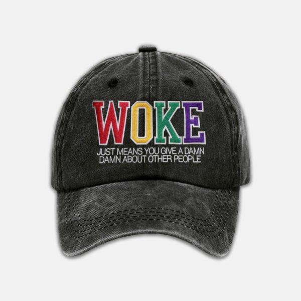 Retro Woke Just Means Give A Damn About Other People Baseball Cap