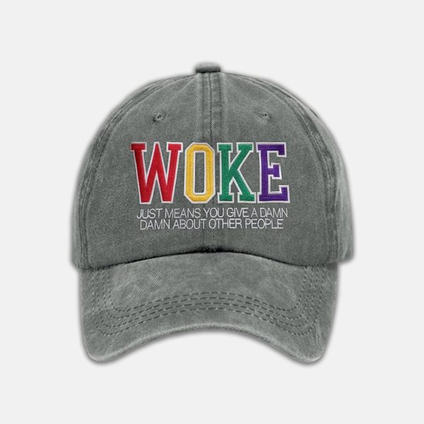Retro Woke Just Means Give A Damn About Other People Baseball Cap 4