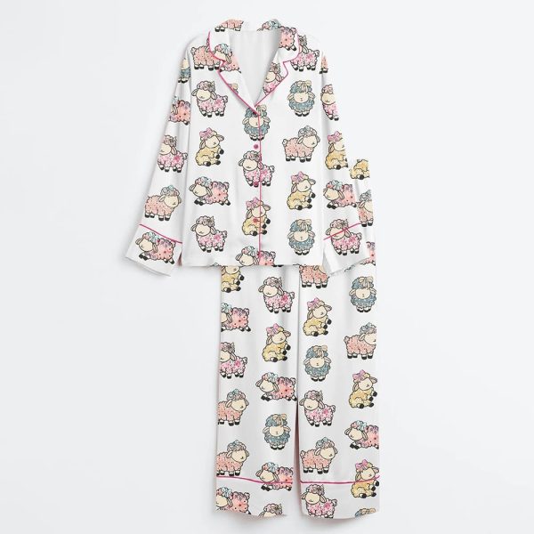 The Lord Is My Shepherd Happy Easter Christian Print Satin Pajama Set 3