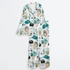Trendy Western Collage Turquoise Cowgirl Rodeo Western Print Satin Pajama Set 3