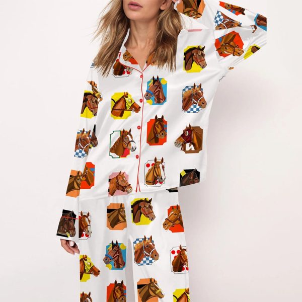 Triple Crown Champions Horses Satin Pajama Set
