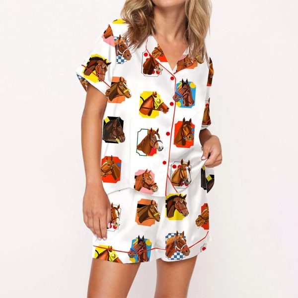 Triple Crown Champions Horses Satin Pajama Set 2