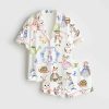 Vintage Bunnies Cottagecore Rabbits Cute Easter Watercolor Spring Print Satin Pajama Set