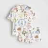 Vintage Bunnies Cottagecore Rabbits Cute Easter Watercolor Spring Print Satin Pajama Set 2