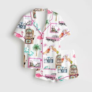 Las Vegas Bachelorette Cocktail Club Girls Trip Country Club Satin Pajama Set