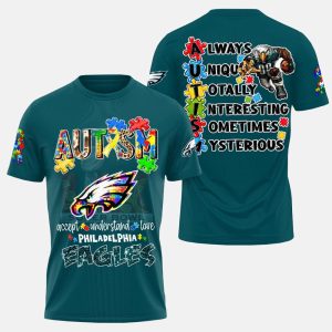 Eagles Autism Awareness 3D Shirt