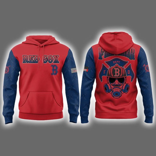 2025 Red Sox Firefighter Appreciation Day Hoodie Joggers Cap