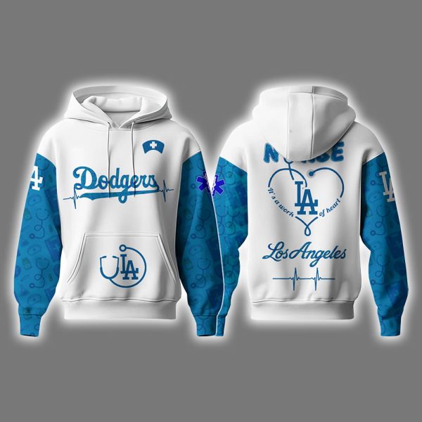 2025 Dodgers Nurses Night Hoodie Joggers Cap