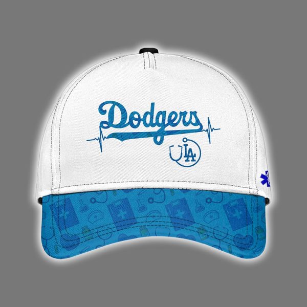 2025 Dodgers Nurses Night Hoodie Joggers Cap 2