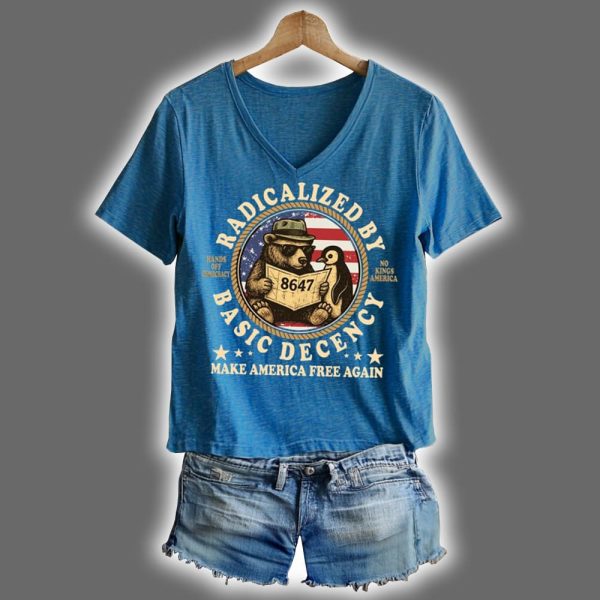 8647 Penguins Bear Radicalized By Basic Decency FDT Shirt