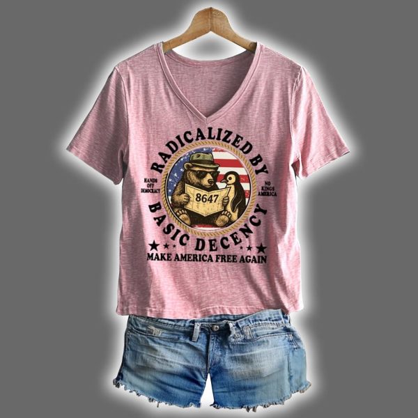 8647 Penguins Bear Radicalized By Basic Decency FDT Shirt 3