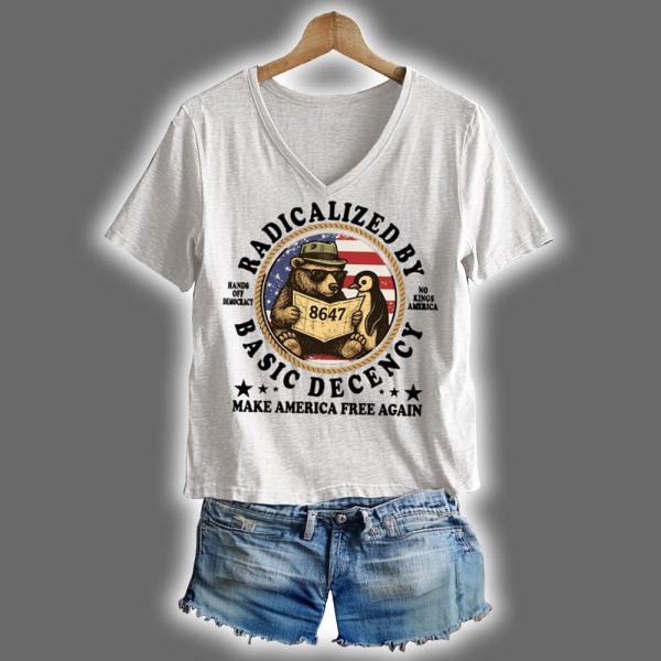 8647 Penguins Bear Radicalized By Basic Decency FDT Shirt 4