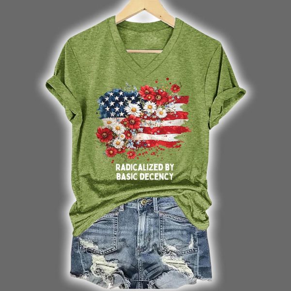 America Radicalized By Basic Decency FDT Floral T Shirt 2