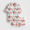 American Flag Coquette Bow 4th Of July USA Patriotic Print Satin Pajama Set 2