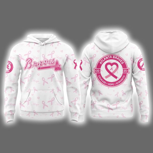 Braves Breast Cancer Awareness Night 2025 Hoodie Joggers Cap 4
