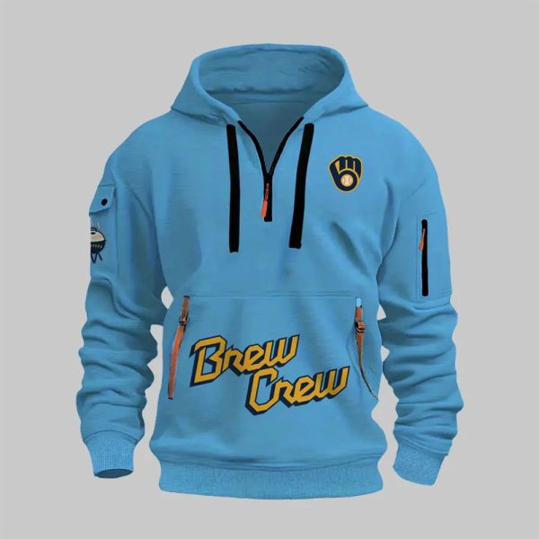Brewers City Connect Quarter Zip Hoodie 2