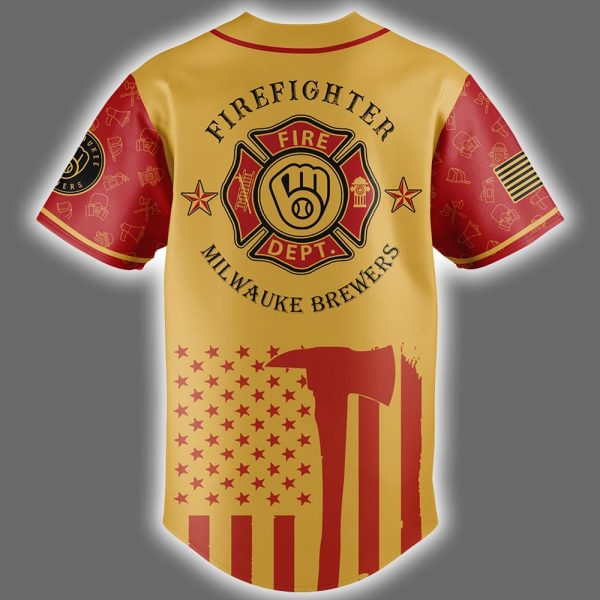 Brewers Firefighter Appreciation Night Jersey 2025 3