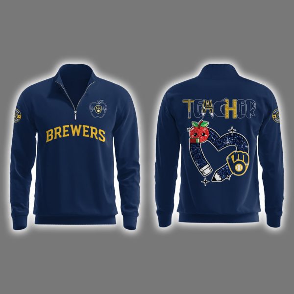 Brewers Teacher Appreciation Night Quarter Zip Collar Sweatshirt 2025