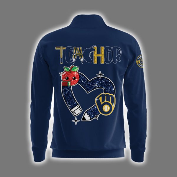 Brewers Teacher Appreciation Night Quarter Zip Collar Sweatshirt 2025 3