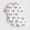 Coquette USA 4th Of July America Girly Print Satin Pajama Set 2