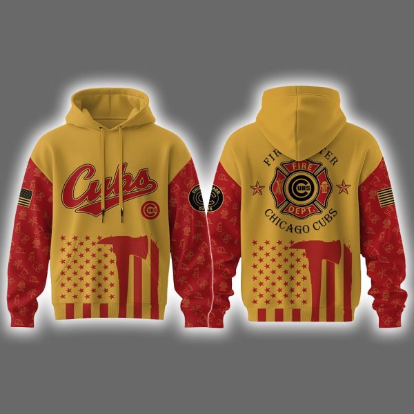Cubs Firefighter Appreciation Night Hoodie 2025