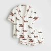 Dachshund Cute Dog Summer Print Satin Pajama Set