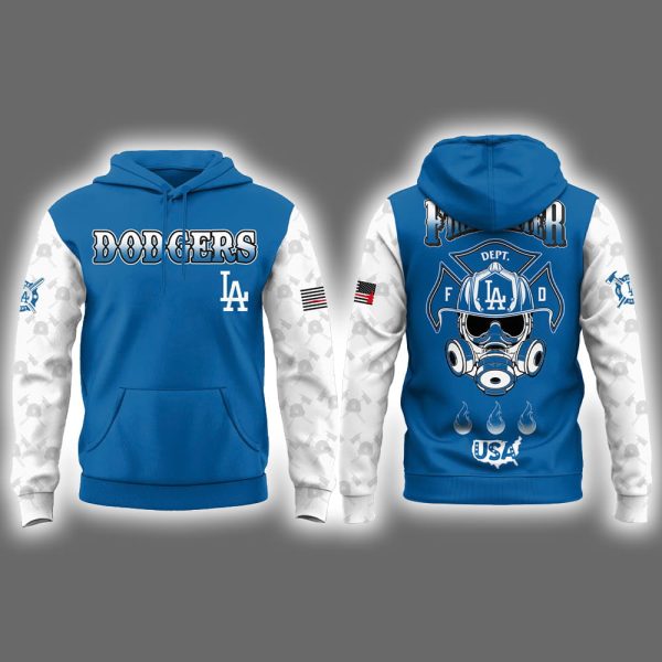 Dodgers 2025 Firefighter Appreciation Day Hoodie Joggers Cap