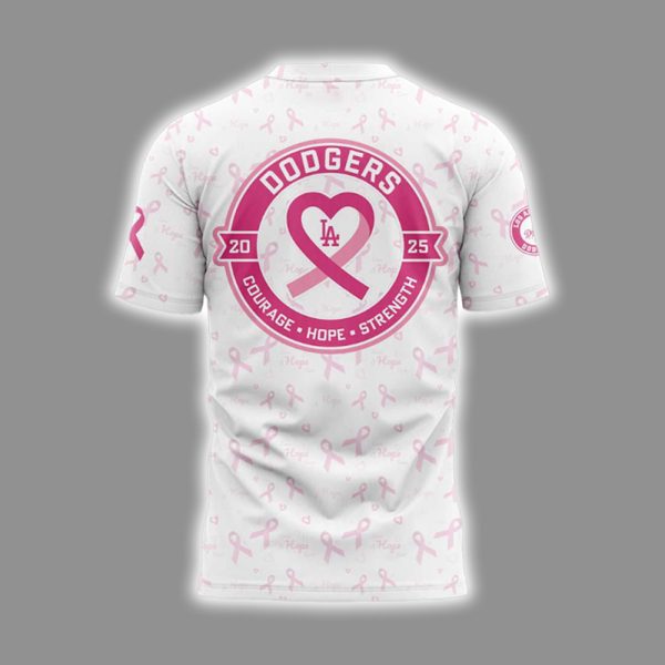 Dodgers Breast Cancer Awareness Night 2025 Shirt 3
