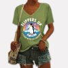 Flippers Up I Stand With The Penguins V Neck T Shirt 3